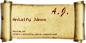 Antalfy János névjegykártya