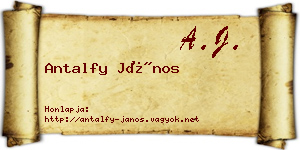 Antalfy János névjegykártya